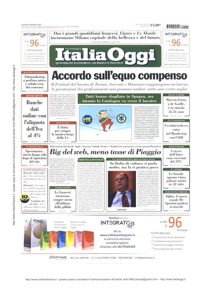 Italia oggi : quotidiano di economia finanza e politica